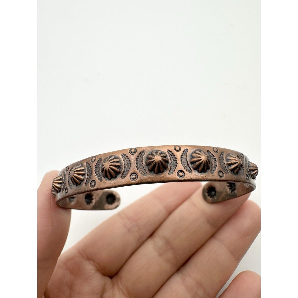 Vintage Copper Bell Trading Solid Copper Cuff Bracelet Adjustable 6.5”